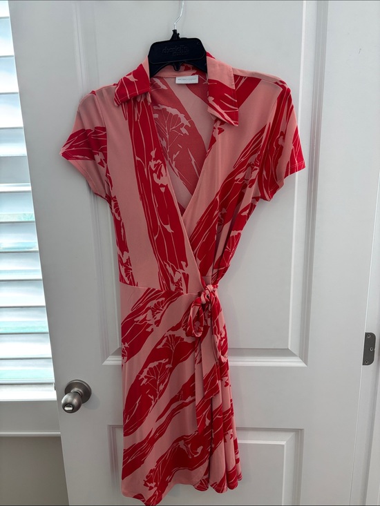 New York & Company Dresses & Skirts - New York & Company Pink and Red Floral Wrap Dress